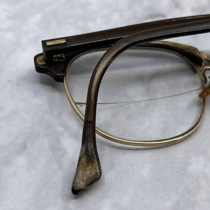1950s Shuron Ronsir Brown 12k Gold Filled Eyeglasses TE3