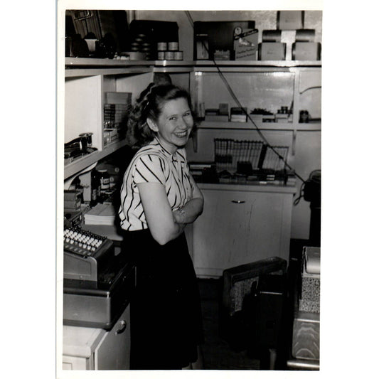 1940's Photograph of Secretary Working in Office 5x7" SE5