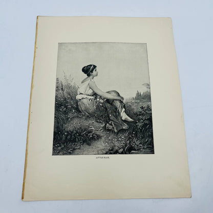 1880s Victorian Print Engraving Browning Romance of the Swan’s Nest LITTLE ELLIE