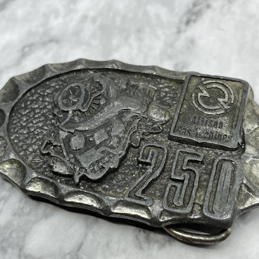 Vintage 1976 Belt Buckle, Allison Gas Turbines 250, Bergamot Brass Works SA2