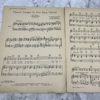 Puttin on the Ritz There's Danger in Your Eyes Cherie 1929 Sheet Music TK2-SM4