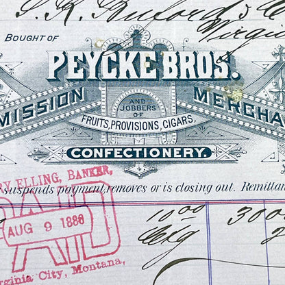 1886 Peycke Bros. Commission Merchants Letterhead Omaha NE AB5