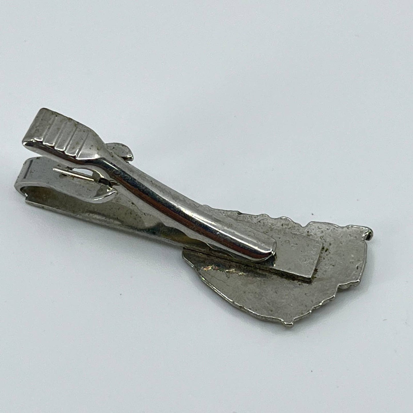 Vintage Train Locomotive Railroad RR Silver Tone Tie Bar Clip SD2