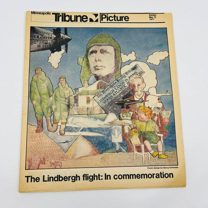 1977 Minneapolis Tribune Picture Newspaper Magazine The Lindbergh Flight TD2