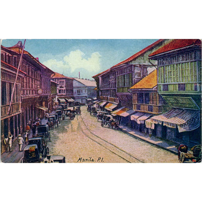 Manila Philippines Escolta Street View Original Postcard TK1-21