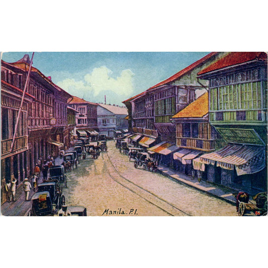 Manila Philippines Escolta Street View Original Postcard TK1-21