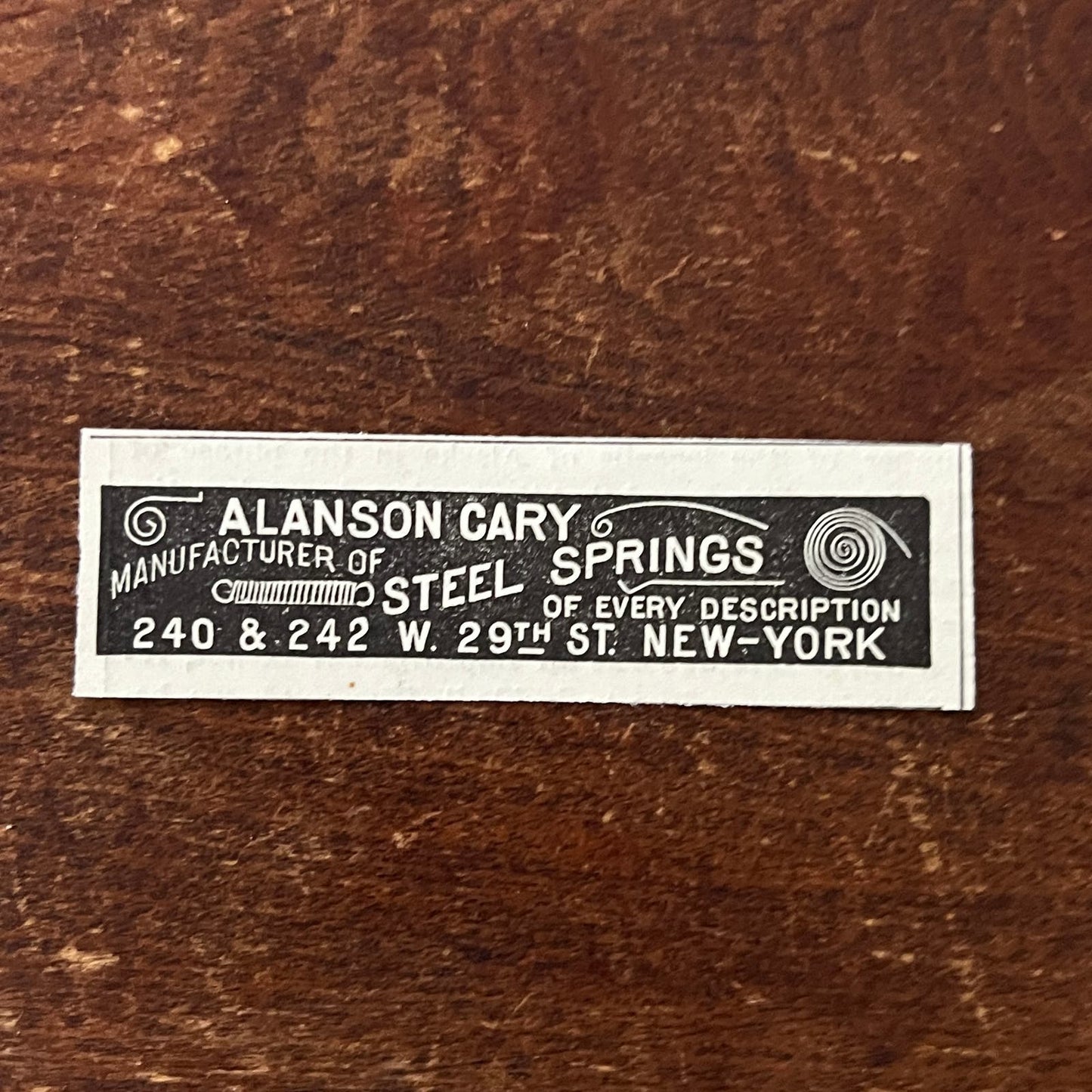Alanson Cary Steel Springs NY Original Advertisement AD8-P28
