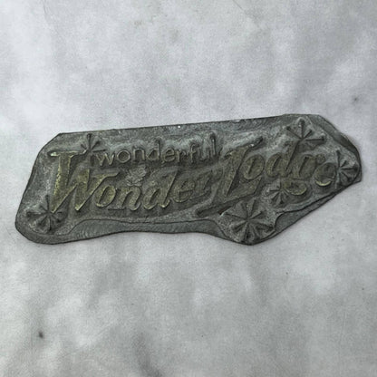 Vintage Printing Letterpress Printers Block Plate Wonderful Wonder Lodge TJ515