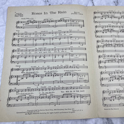 1947 Roses in the Rain Perry Frankie Carle Al Frische Fred Wise Sheet Music V38