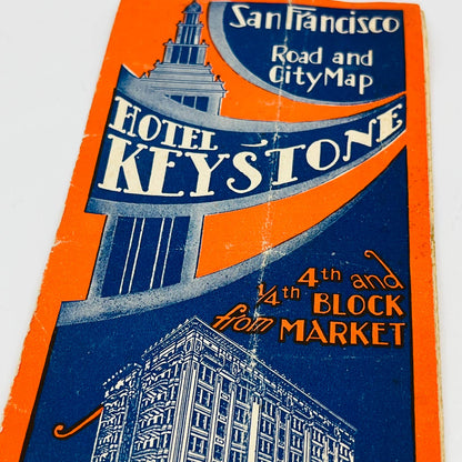 1939 SAN FRANCISCO HOTEL KEYSTONE MAP PAMPHLET WORLD’S FAIR GOLDEN GATE EA1