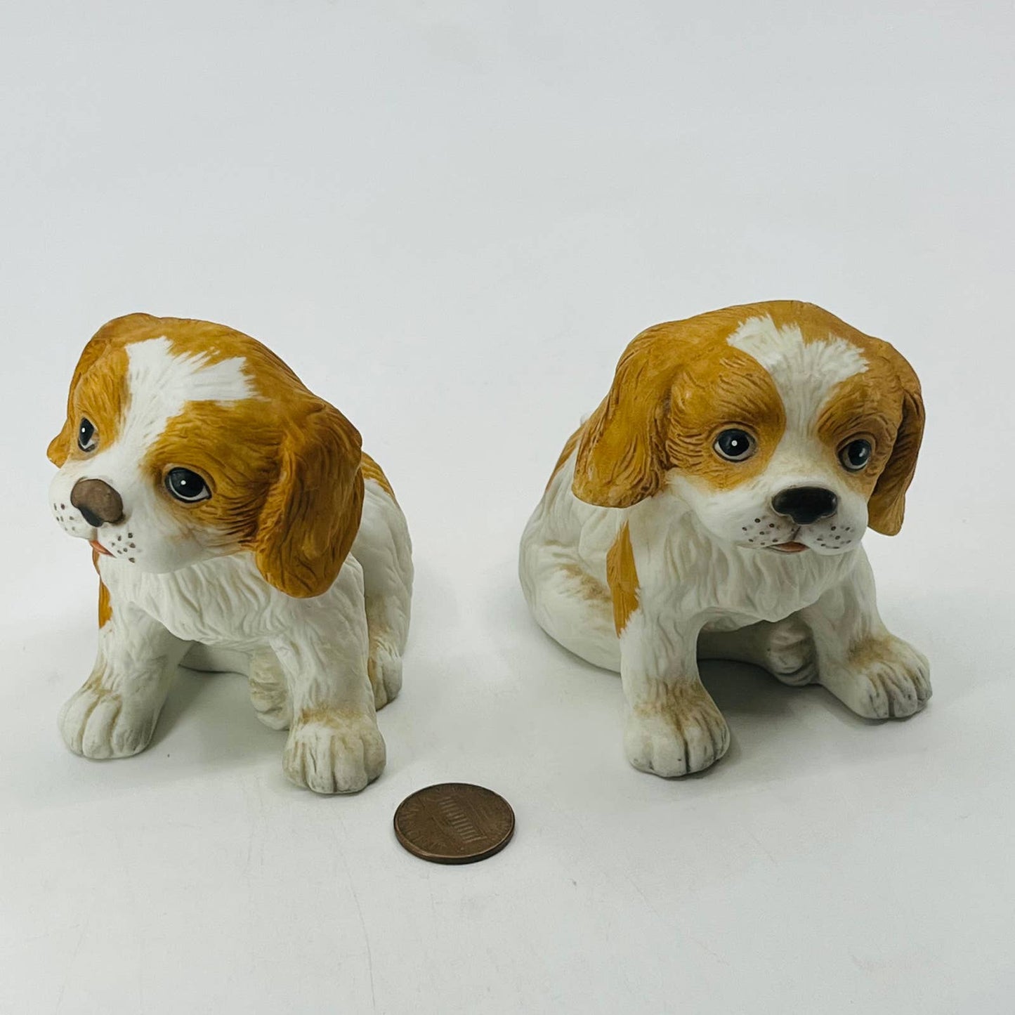 King Charles Cavalier Spaniel Puppy Dog HOMCO 3" Figurine Set of 2 #1407 TB2