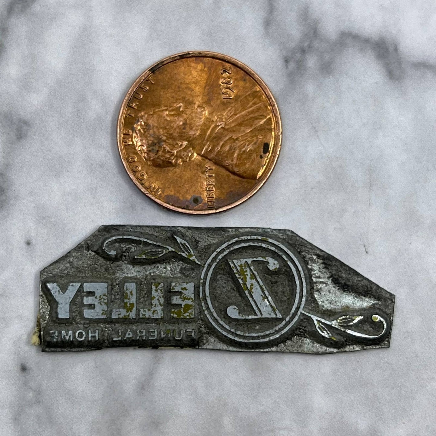 Vintage Printing Letterpress Printers Block Plate Zelley Funeral Home SE835