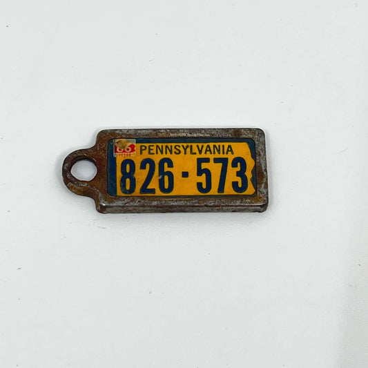 DAV 1966 Pennsylvania keychain license plate tag METAL CAR/FOB SC3