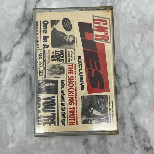 Guns N' Roses GN'R LIES (Cassette, 1988, Geffen) Cassette Tape TC7-52