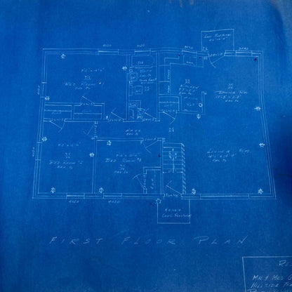 1940s Set of 2 Residential House Blueprints Geno Otho Brown Lower Yoder Twp RU1