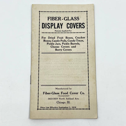 1919 Fiberglass Display Covers for Food Catalog Price List Chicago IL SD3