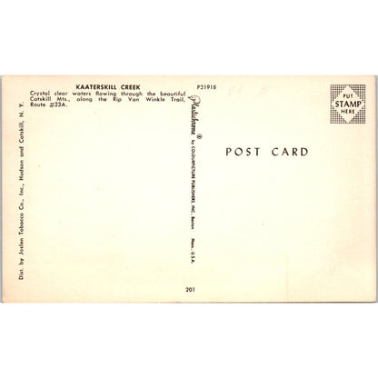 Vtg Postcard Kaaterskill Creek Catskill Mountains Van Winkle Trail Route 23A EA3