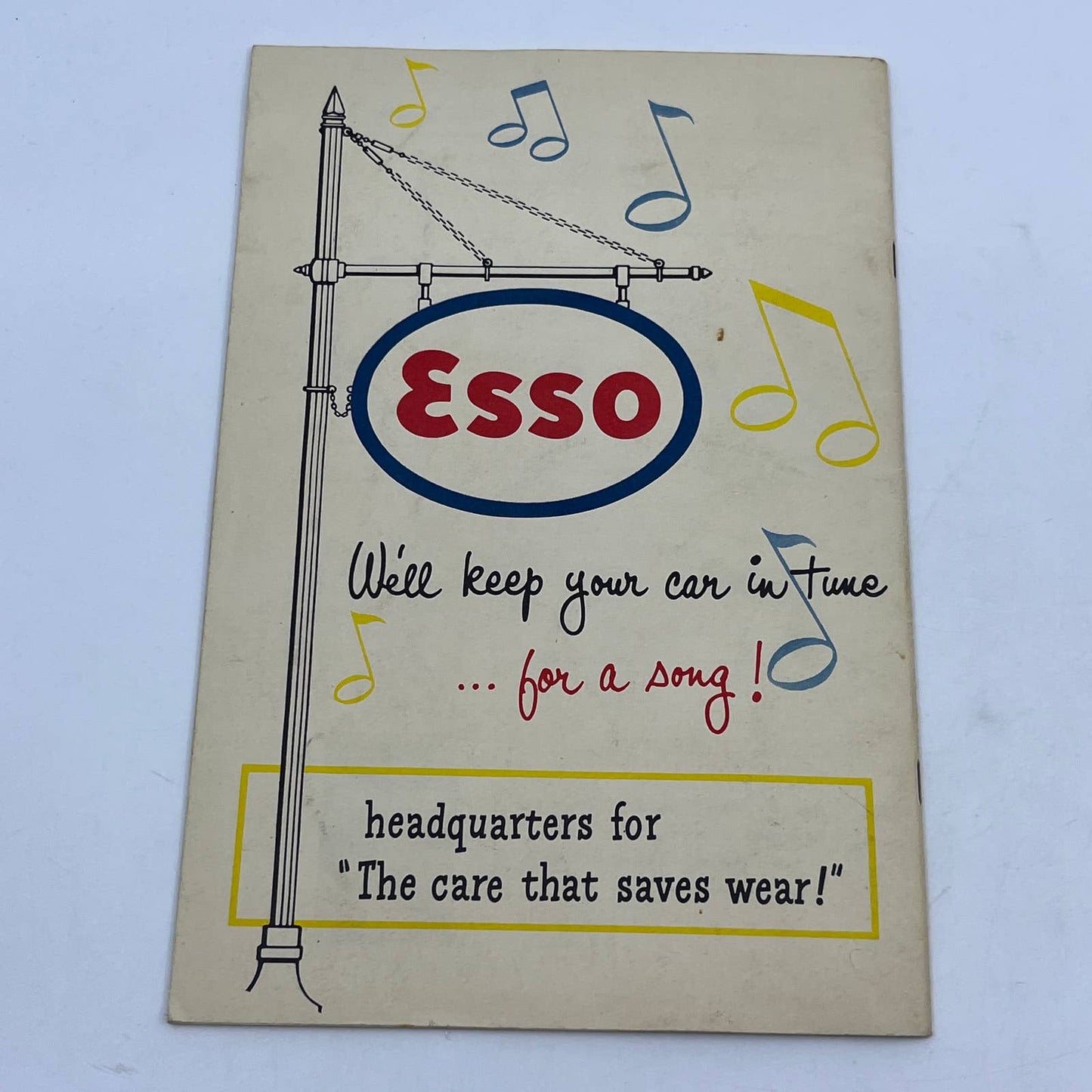 1940 ESSO Motor Oil Community Song Book Mognet's Esso Service Bakersville PA TG6