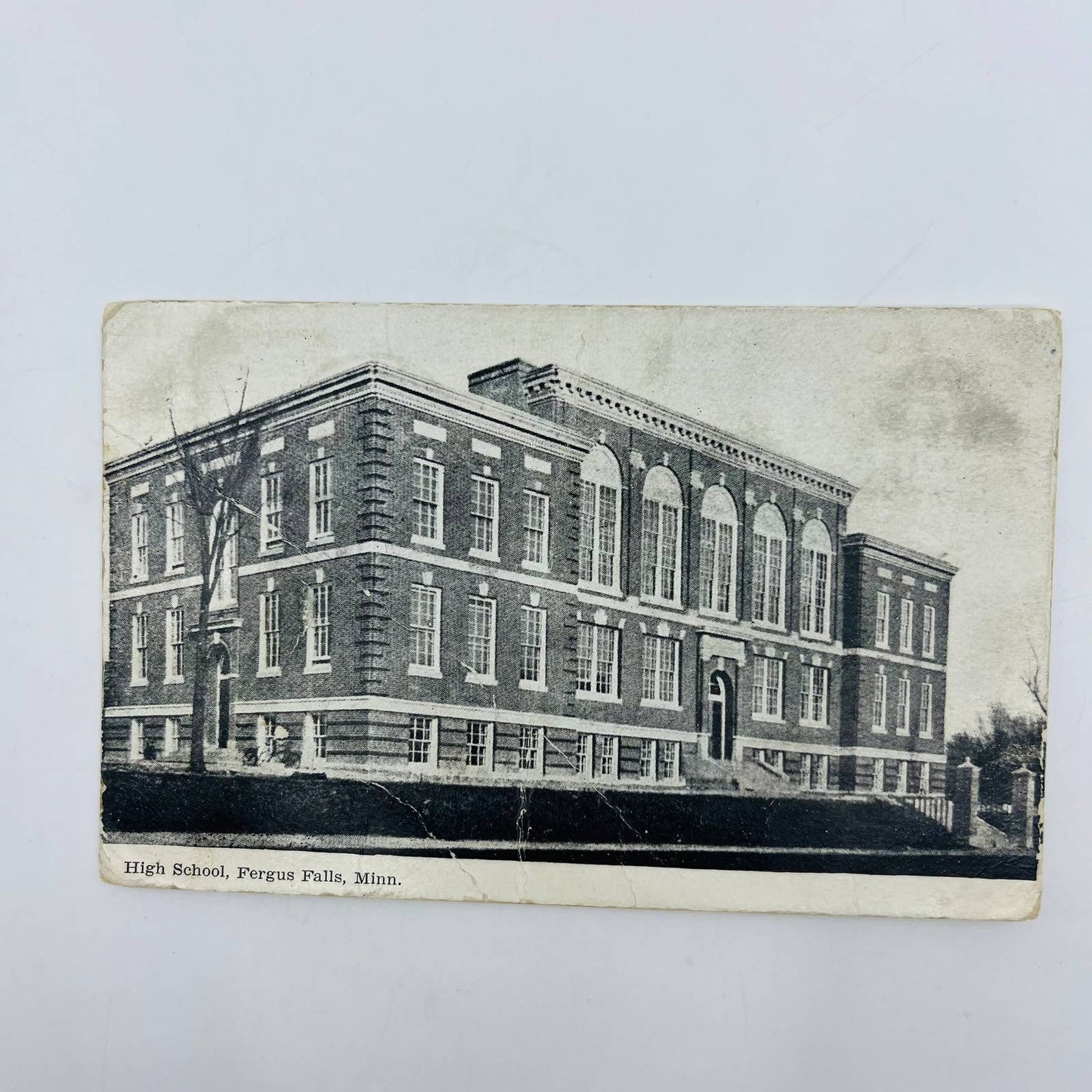 1907 Post Card FERGUS FALLS MN High School Building PA3