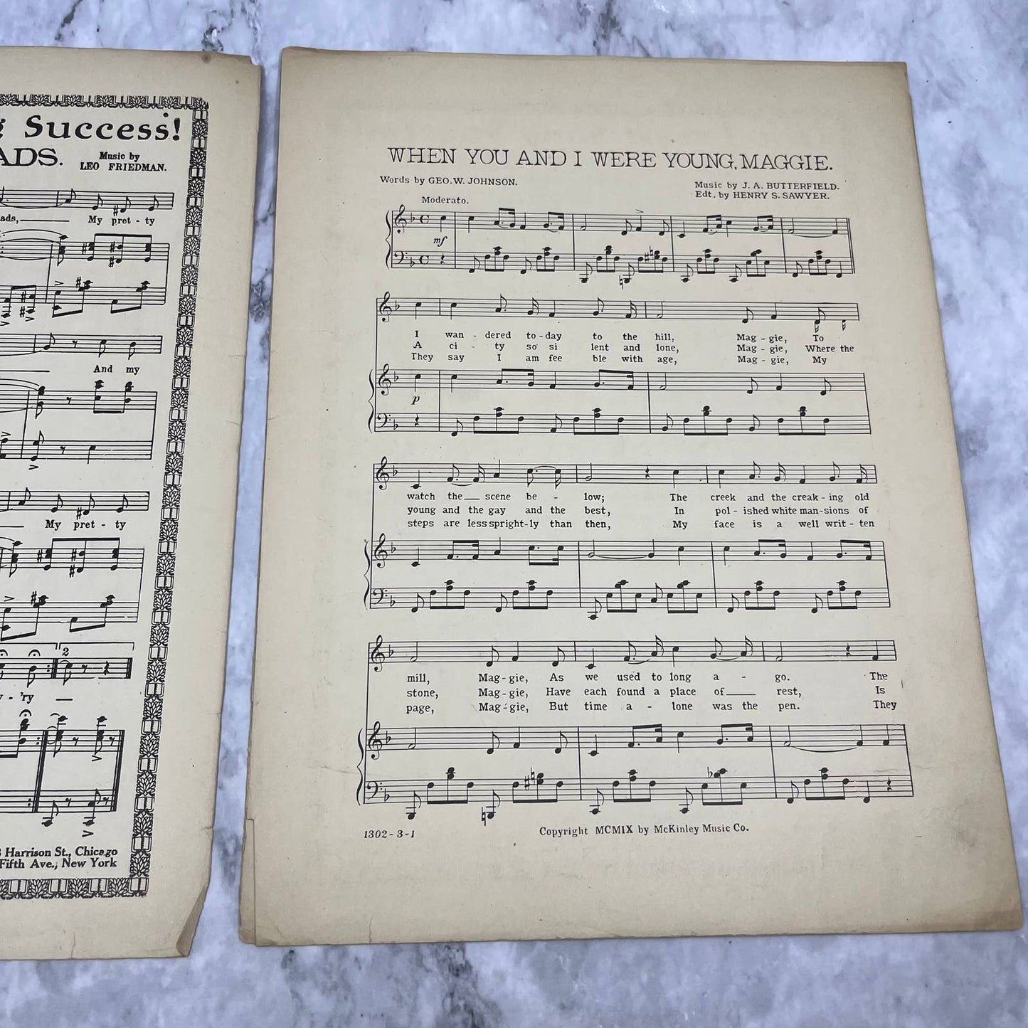 1909 Sheet Music When You and I Were Young Maggie J.A. Butterfield TH1