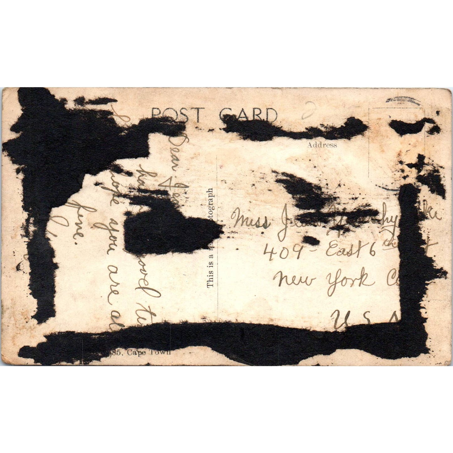 RM Motor Ship Carnarvon Castle Cape Town - Original RPPC Postcard TJ9-P1