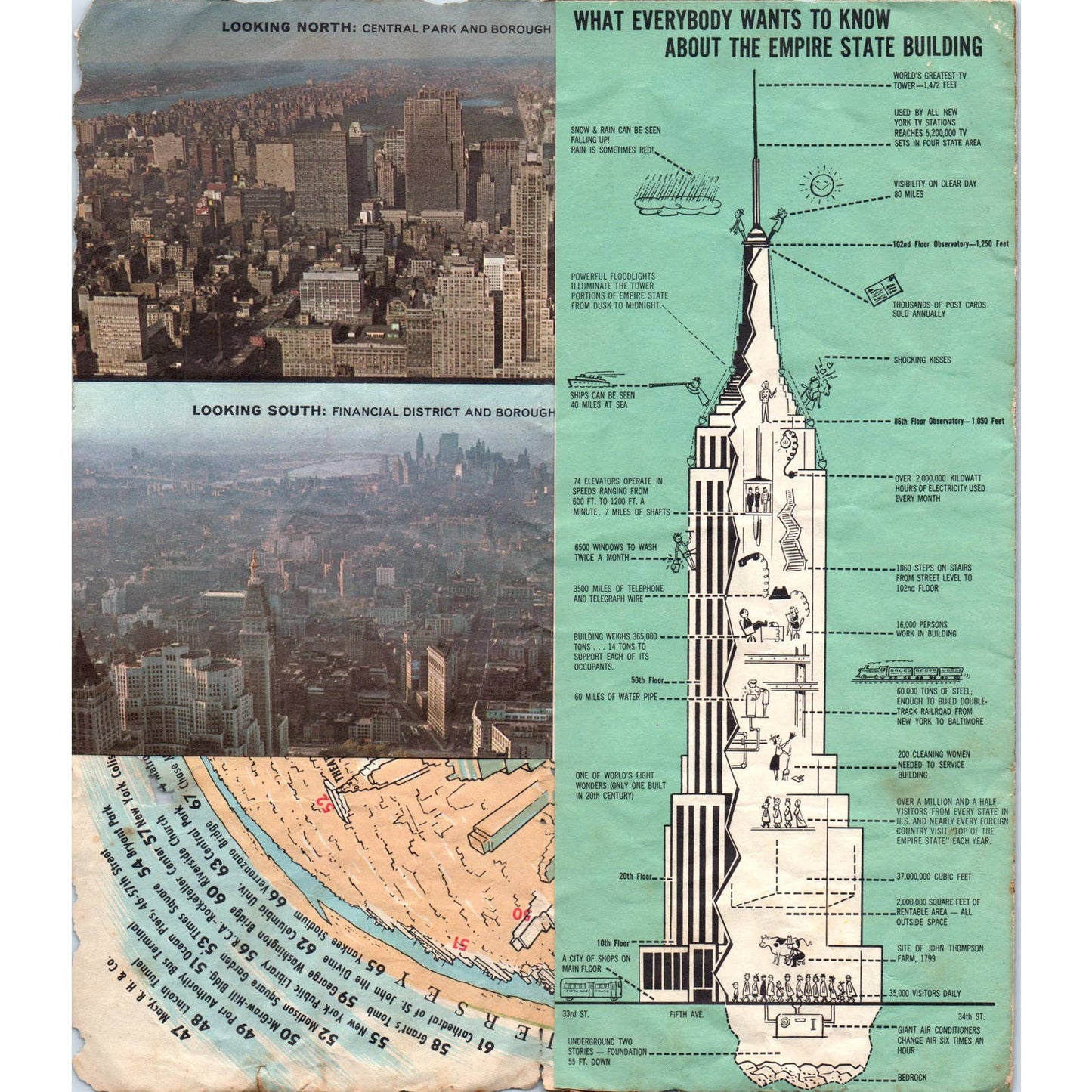 Vintage Atop the Empire State Building Fold Out Travel Brochure SE3-3