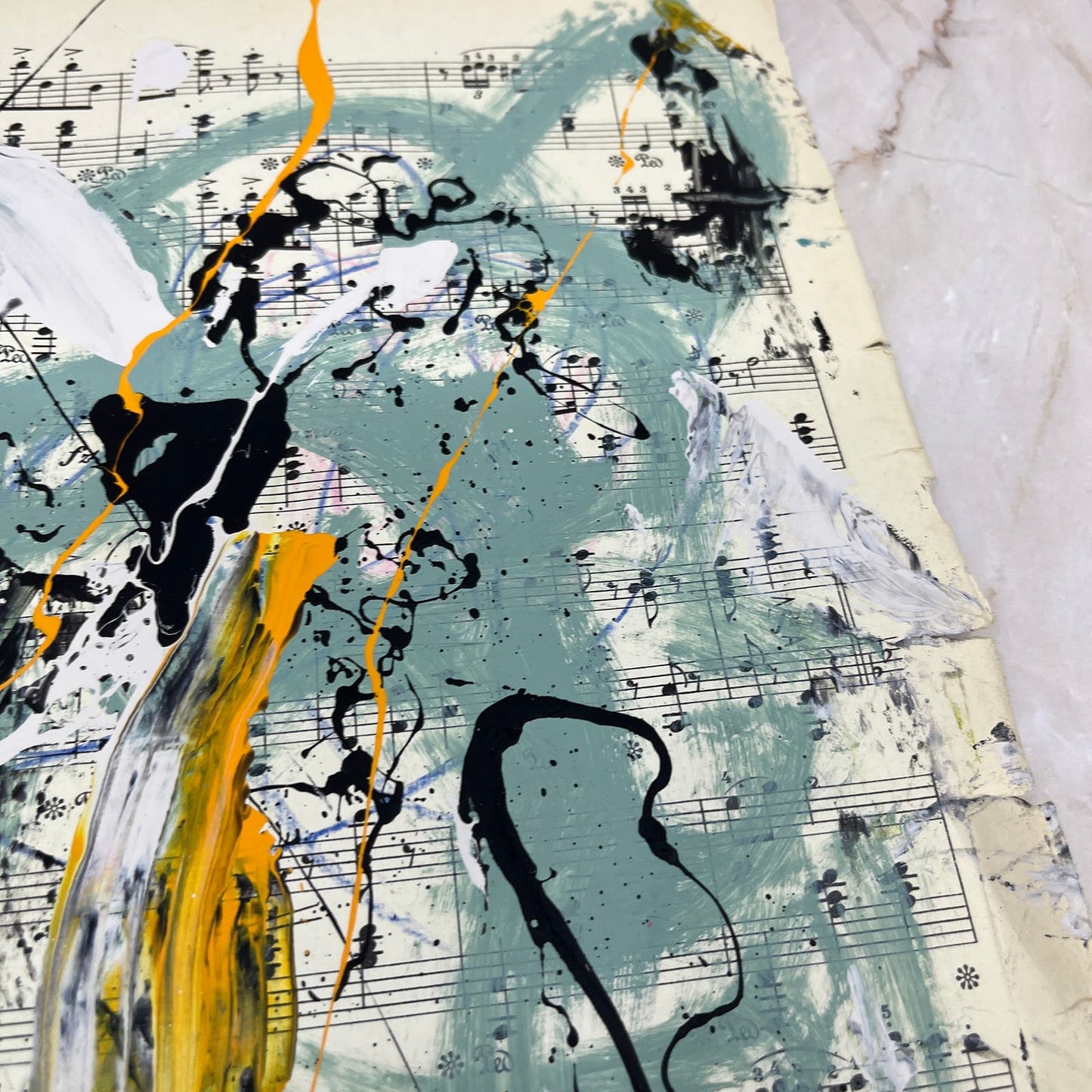 Original Mixed Media Abstract Art Painting 10x13” Vivid Notes Signed #4