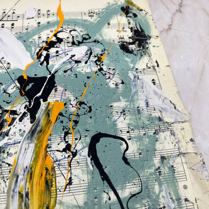Original Mixed Media Abstract Art Painting 10x13” Vivid Notes Signed #4