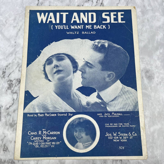 Vintage Sheet Music 1919-Wait And See (You’ll Want Me Back)-MacLaren-Mulhall TI1