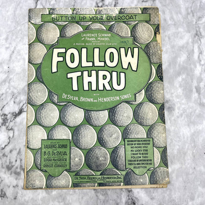 Follow Thru Golf Button Up Your Overcoat Schwab Mandel 1928 Sheet Music TK2-SM2