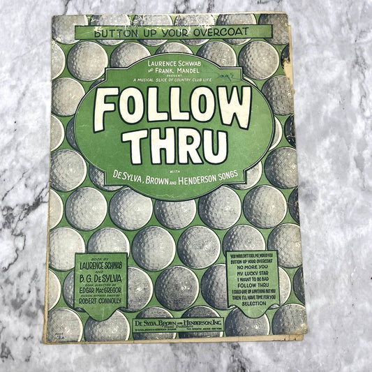 Follow Thru Golf Button Up Your Overcoat Schwab Mandel 1928 Sheet Music TK2-SM2