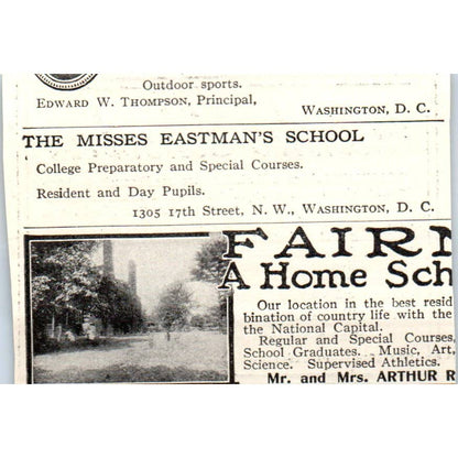 c1920 Harper's Ad- Cowles School for Girls Emma Milton Cowles Philadelphia EA3-1