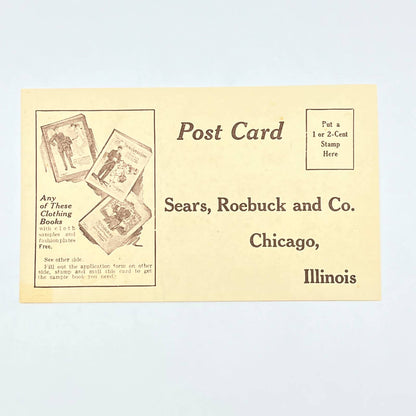 1920s Postcard Sears, Roebuck & Co Clothing Sample Book Request AC2