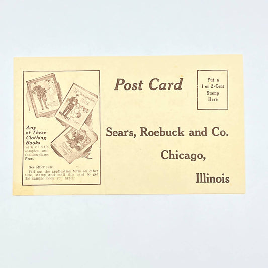 1920s Postcard Sears, Roebuck & Co Clothing Sample Book Request AC2