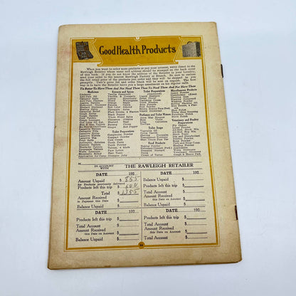 1923 Rawleigh’s Good Health Guide Cook Book Almanac Freeport IL TE7