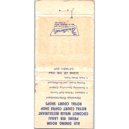 The Royal Lahaina Hotel Maui Hawaii Advertising Matchbook Cover MM10-3