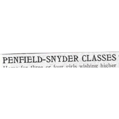 Penfield-Snyder Classes Girls College Prep Watertown NY 1903 Original Ad TJ8-7-5