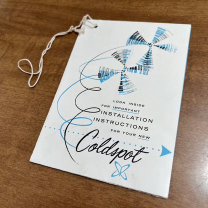 Vintage 1950s Coldspot Refrigerator Showroom Hang Tag Sears A3