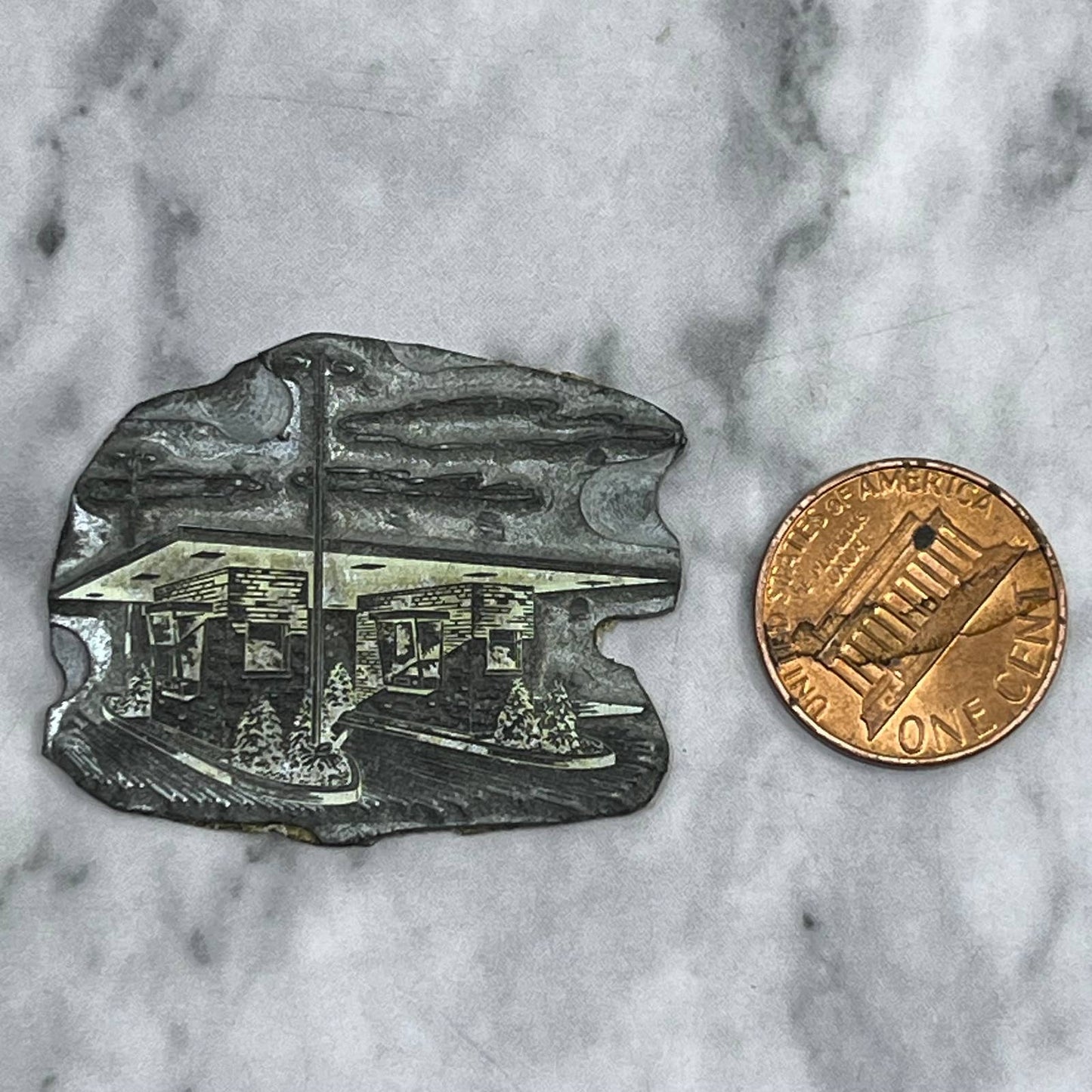 Vintage Printing Letterpress Printers Block Plate Bank Drive Thru TJ58