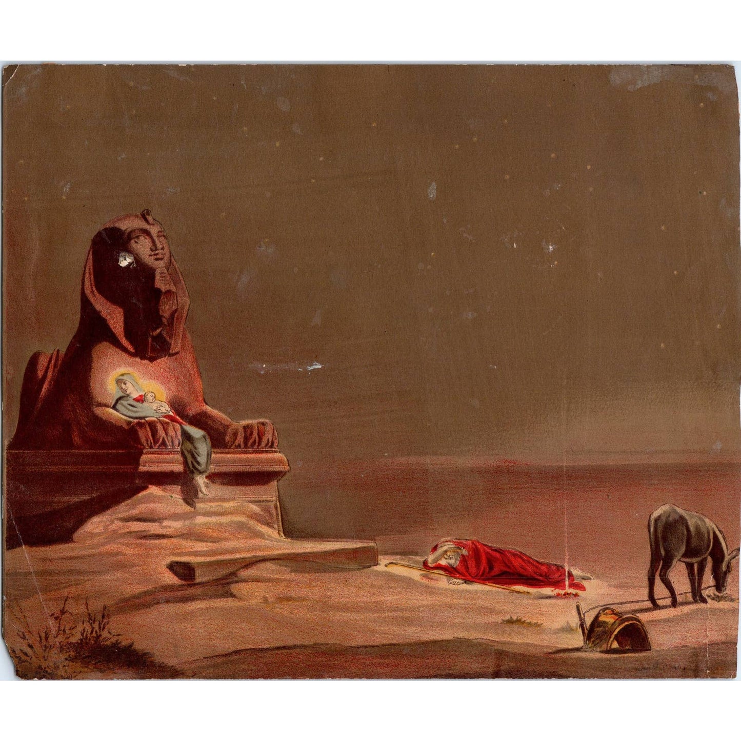 Antique Print Luc-Olivier Merson - Rest on the Flight into Egypt 8x9.5 TJ1-2