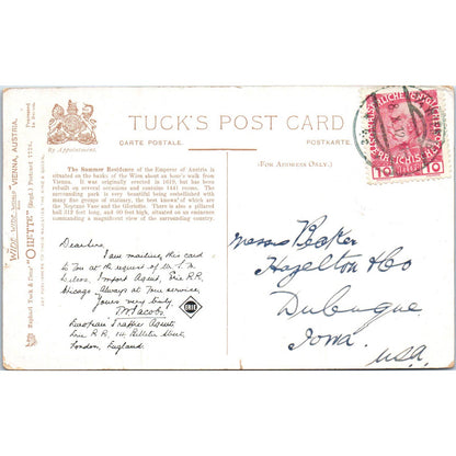 Emperor of Austria Summer Residence Raphael Tuck Oilette Postcard TK1-P14