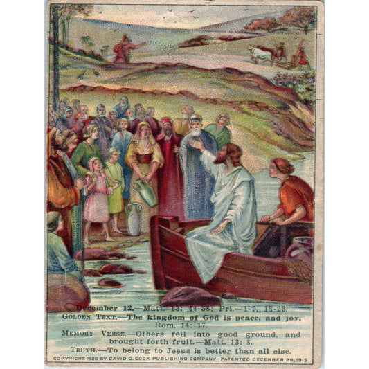 1920 Christian Lesson Picture Card What the Kingdom of Heaven is Like SE5