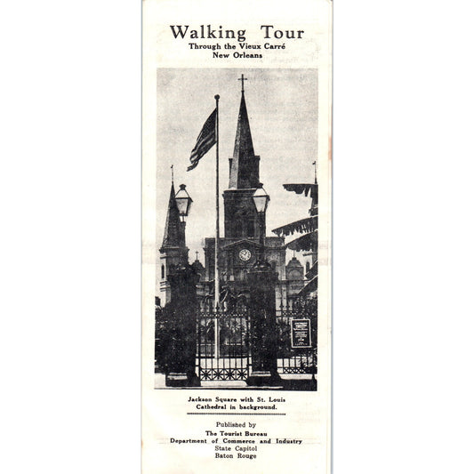 1950s Walking Tour Through Vieux Carre New Orleans Map & Travel Brochure TH2-SF2