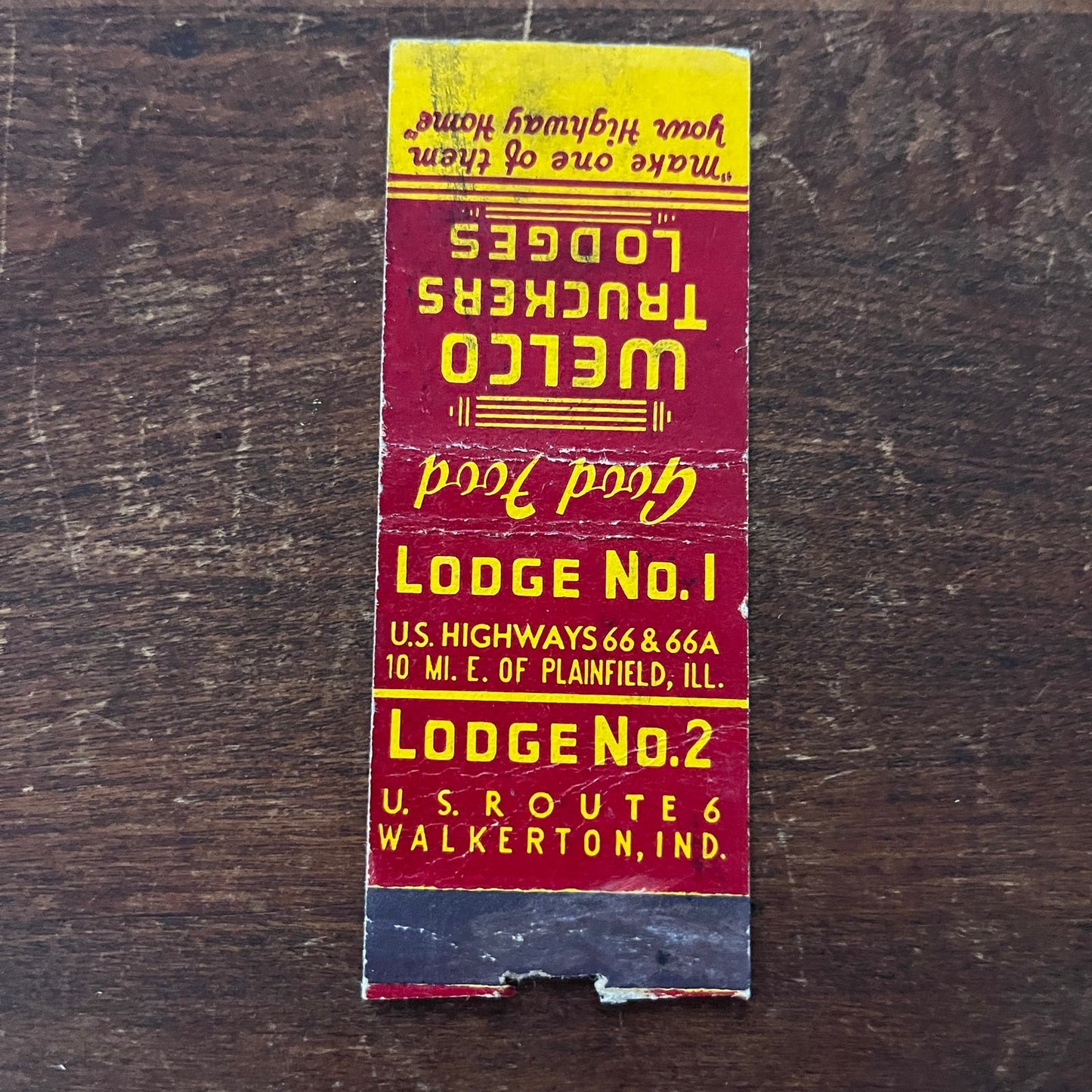 Welco Trucker's Lodges Plainfield IL Walkerton IN Advertising Matchbook SB3-M5