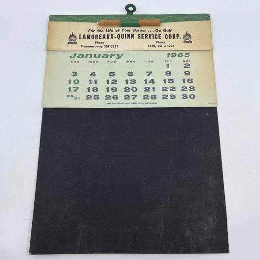 1965 Lamoreaux-QuinnGulf Solar Heat Trumansburg NY Blackboard Calendar TH7