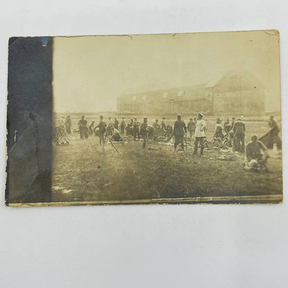 Early 1900s RPPC WWI Soldiers at Camp in Europe PA9