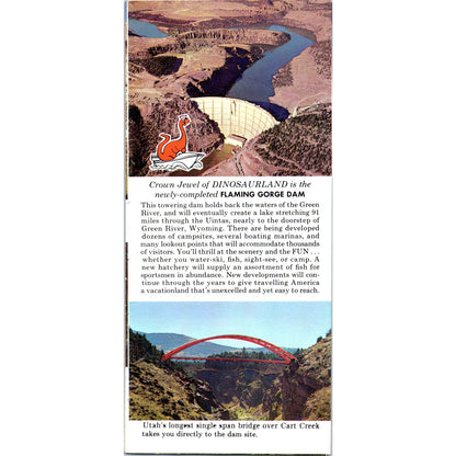 1950s Dinosaur Land Vernal Utah Fold Out Travel Brochure TH2-SF2