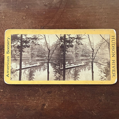 Hudson River Scene New York Antique Stereoview Card TJ9-V2