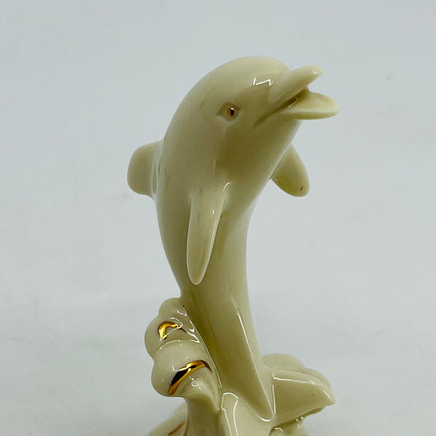 Lenox Dolphin Riding The Wave 4" Porcelain Figurine 4k Gold Accents SF4