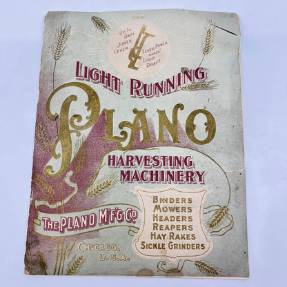 RARE 1900 Plano Light Running Harvesting Machinery Catalog Chicago TF7